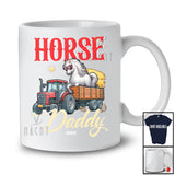 Personalized Horse Daddy; Humorous Father's Day Horse On Trailer Tractor; Custom Name Farmer T-Shirt