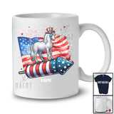 Personalized Horse Riding Firecracker American Flag; Amazing 4th Of July Custom Name Patriotic T-Shirt