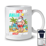 Personalized Hot As Balls; Amazing Christmas In July Custom Name Fat Santa Hawaiian; Beach T-Shirt