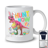 Personalized Hunt Now; Awesome Easter Bunny T-Rex Sunglasses Hunting Eggs; Family T-Shirt