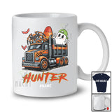 Personalized Hunter; Amazing Halloween Boo Ghost Spider On Truck; Custom Name Boy Family T-Shirt
