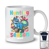 Personalized Hunting Season; Humorous Easter T-Rex Hunting Eggs; Custom Name Family T-Shirt