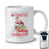 Personalized I Am 40 Years Old And Flocking Fabulous; Happy 40th Birthday Custom Name Flamingo T-Shirt