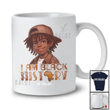 Personalized I Am Black History; Custom Name Cute Afro Boy With Cap Proud Black T-Shirt