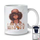 Personalized I Am Black History; Custom Name Cute Afro Girl With Cap Proud Black T-Shirt