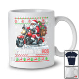 Personalized I Do It For The Hos; Amazing Christmas Custom Name Santa Riding Motorcycle; Sweater T-Shirt