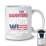 Personalized I Have Two Daughters American Wife; Amazing Father's Day Vintage; Custom Name Husband T-Shirt