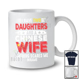 Personalized I Have Two Daughters Chinese Wife; Amazing Father's Day Vintage; Custom Name Husband T-Shirt