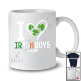 Personalized I Heart Irish Boys; Lovely St. Patrick's Day Shamrocks; Custom Name Family T-Shirt