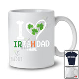 Personalized I Heart Irish Dad; Lovely St. Patrick's Day Shamrocks; Custom Name Family T-Shirt