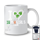 Personalized I Heart Irish Girls; Lovely St. Patrick's Day Shamrocks; Custom Name Family T-Shirt