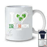Personalized I Heart Irish Mom; Lovely St. Patrick's Day Shamrocks; Custom Name Family T-Shirt