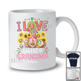 Personalized I Love Being A Grandma; Lovely Easter Custom Name Family Gnome; Sunflower T-Shirt