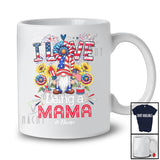 Personalized I Love Being A Mama; Lovely 4th of July Custom Name Family Gnome; Sunflower T-Shirt