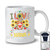Personalized I Love Being A Nana; Lovely Mother's Day Custom Name Family Gnome; Sunflower T-Shirt
