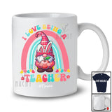 Personalized I Love Being A Teacher; Lovely Easter Custom Name Gnome Plaid; Family T-Shirt