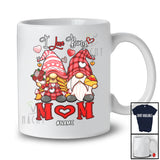 Personalized I Love Being Mom; Fantastic Valentine Plaid Couple Gnomes; Custom Name Family T-Shirt