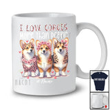 Personalized I Love Corgis More Than People; Floral Mother's Day Leopard Custom Name Owner T-Shirt