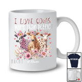 Personalized I Love Cows More Than People; Floral Mother's Day Leopard Custom Name Farmer T-Shirt