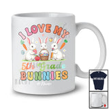 Personalized I Love My 5th Grade Bunnies; Lovely Easter Egg Basket; Custom Name Student Teacher T-Shirt