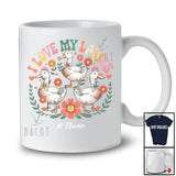 Personalized I Love My Ladies; Adorable Flowers Ducks Farm Animal; Custom Name Women Farmer T-Shirt