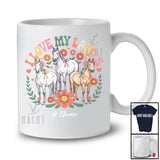 Personalized I Love My Ladies; Adorable Flowers Horses Farm Animal; Custom Name Women Farmer T-Shirt