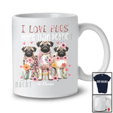 Personalized I Love Pugs More Than People; Floral Mother's Day Leopard Custom Name Pug Owner T-Shirt