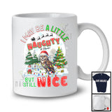 Personalized I May Be A Little Naughty; Humorous Christmas Custom Name Owl Santa T-Shirt