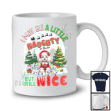 Personalized I May Be A Little Naughty; Humorous Christmas Custom Name Poodle Santa T-Shirt