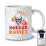 Personalized I Run On Donut Horror Movies; Scary Halloween Custom Name Skull Food Lover T-Shirt