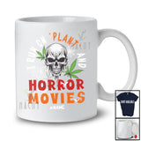 Personalized I Run On Plant Horror Movies; Scary Halloween Custom Name Skull Stoner Family T-Shirt