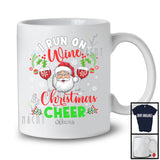 Personalized I Run On Wine And Christmas Cheer; Joyful Custom Name Santa; Drinking T-Shirt