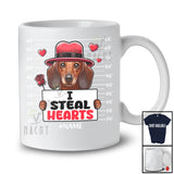 Personalized I Steal Hearts; Lovely Valentine Custom Name Dachshund Owner; Family Group T-Shirt