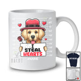 Personalized I Steal Hearts; Lovely Valentine Custom Name Golden Retriever Owner; Family Group T-Shirt