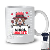 Personalized I Steal Hearts; Lovely Valentine Custom Name Pit Bull Owner; Family Group T-Shirt