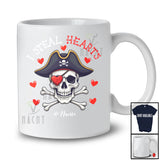 Personalized I Steal Hearts; Lovely Valentine Pirate Skull Captain; Custom Name Boy Couple T-Shirt