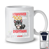 Personalized I Survived 100 Days Of School; Adorable Corgi Custom Name Students Teacher T-Shirt