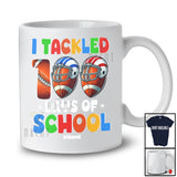 Personalized I Tackled 100 Days Of School; Amazing 100th Day Football; Custom Name Player T-Shirt