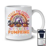 Personalized I Teach The Cutest 3rd Grade Pumpkins; Scary Halloween Custom Name Teacher; Rainbow T-Shirt