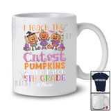 Personalized I Teach The Cutest Pumpkins 5th Grade; Amusing Halloween Custom Name Teacher T-Shirt