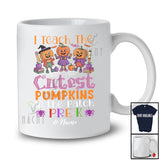 Personalized I Teach The Cutest Pumpkins Pre-K; Amusing Halloween Custom Name Teacher T-Shirt