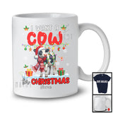 Personalized I Want A Cow For Christmas; Lovely Santa Cow Custom Name Farmer; Family Group T-Shirt