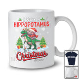 Personalized I Want A Hippopotamus For Christmas; Lovely Custom Name Hippo Riding T-Rex T-Shirt