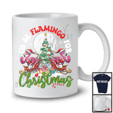 Personalized I'll Be Flamingo For Christmas, Merry X-mas Tree Lights Custom Name, Snow T-Shirt