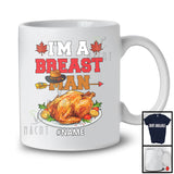 Personalized I'm A Breast Man Turkey; Happy Thanksgiving Husband Men; Custom Name Couple T-Shirt