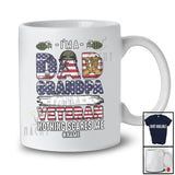 Personalized I'm A Dad Grandpa Veteran; Proud Father's Day Vintage; Custom Name Military Family T-Shirt