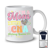 Personalized I'm A Mom And A CNA; Amazing Mother's Day Leopard Heart; Custom Name Nurse T-Shirt