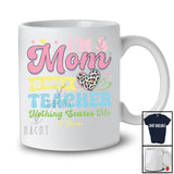 Personalized I'm A Mom And A Teacher; Amazing Mother's Day Leopard Heart; Custom Name Family T-Shirt