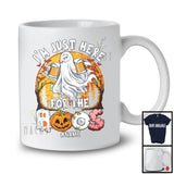 Personalized I'm Just Here For The Boos, Horror Halloween Moon Custom Name Boo Ghost, Drinking Beer T-Shirt
