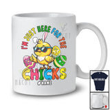 Personalized I'm Just Here For The Chicks; Awesome Easter Custom Name Chick Bunny; Family T-Shirt